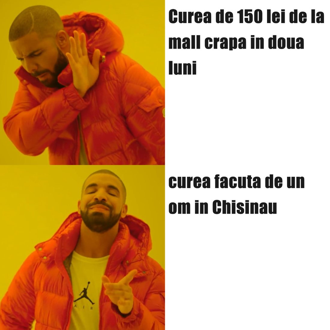 Meme Drake: refuză o curea ieftină de mall, alege o curea din piele făcută manual în Chișinău
